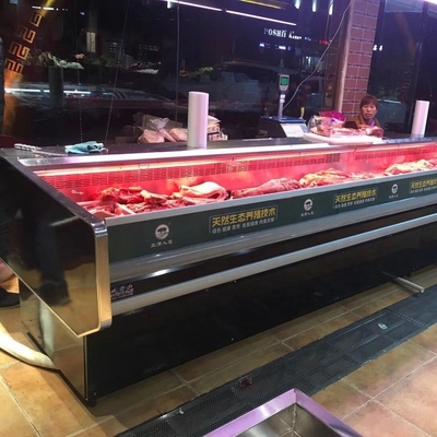 Single-temperature 2.0 meter fresh meat deli verageble food display service counter over case stainless steel freezer equipment